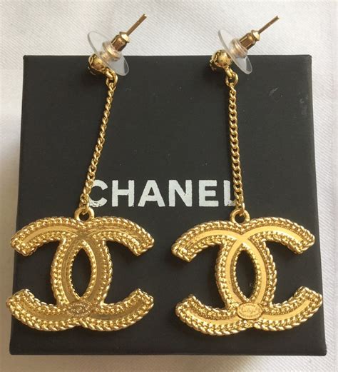 chanel chain drop earrings|drop chanel earrings fashion.